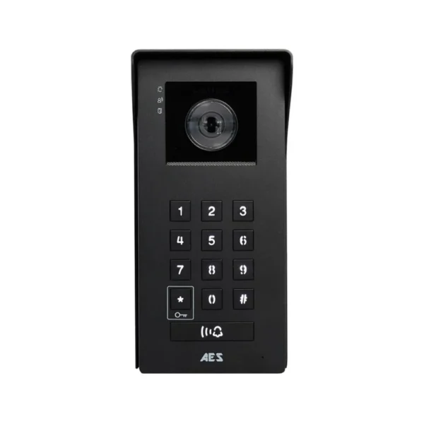 AES Opyn IP video intercom in imperial black with keypad