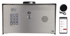 1 button Prime EDGE 4G Cellular Stainless Steel Pedestal Callbox with Keypad and Prox 125k